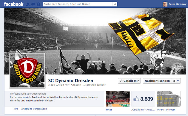 2,5h online und schon fast 4.000 Fans - die Dynamo-Facebook-Fanpage