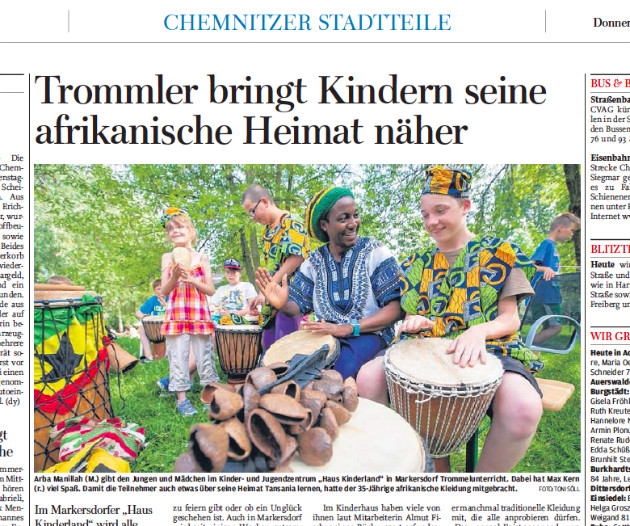 Ausriss aus der "Freien Presse" vom 24.07.2014, S. 10 (Chemnitzer Ausgabe)