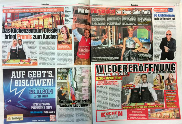 "Morgenpost Sachsen" vom 23.10.2014, Seite 6+7. 