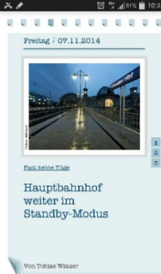 Screenshot von der auSZeit-App.