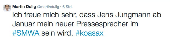 Tweet von Martin Dulig. 