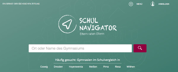 Screenshot von schulnavigator.de. 