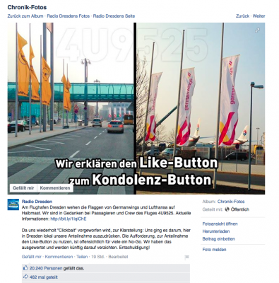 Screenshot Radio Dresden Facebook-Fanpage