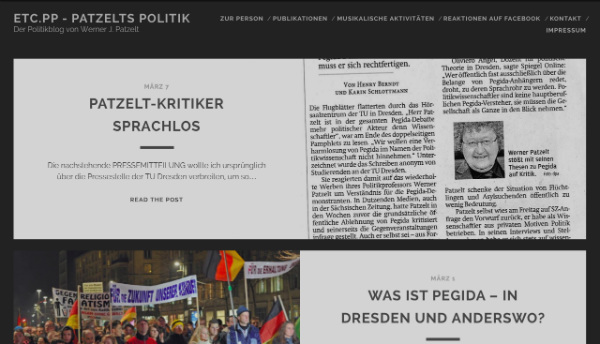 Screenshot von etc.pp - dem Blog von Prof. Patzelt.