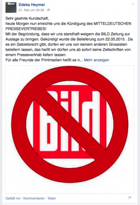 Screenshot von der Facebook-Seite des Chemnitzer Edeka-Marktes. 