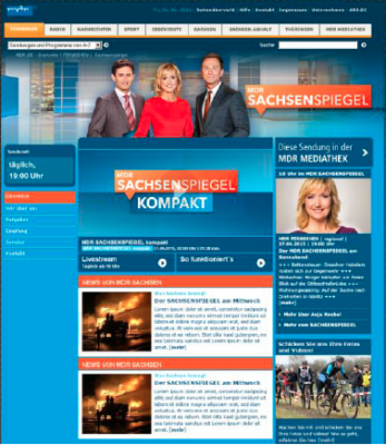 Screenshot der neuen Seite des Sachsenspiegel.
