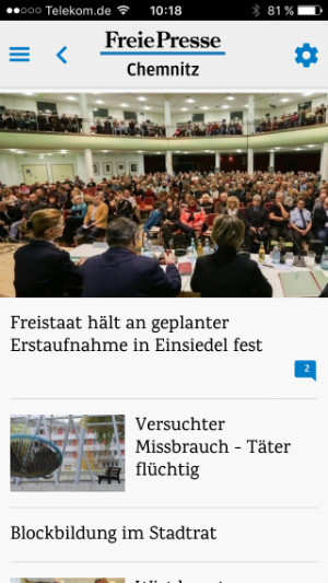 Screenshot von der App FP News.