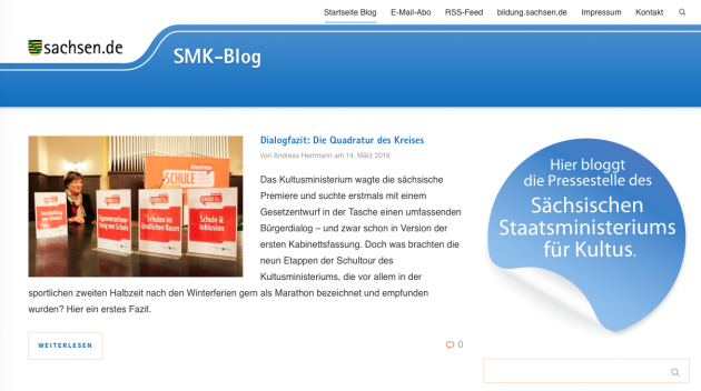 Screenshot vom SMK-Blog