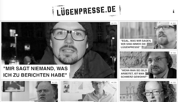 Screenshot von Lügenpresse.de