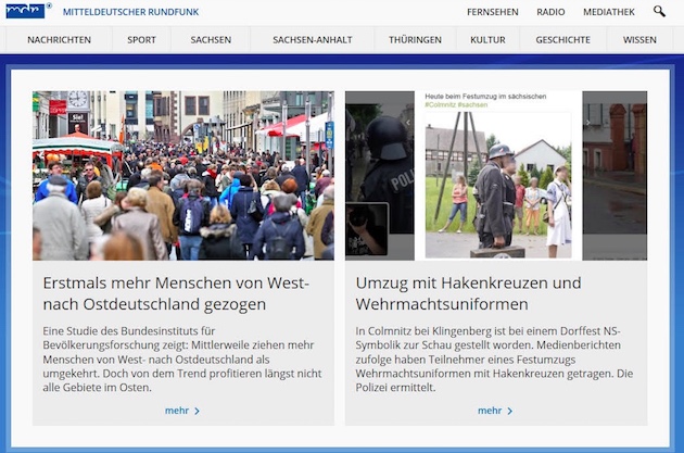 Screenshot von mdr.de vom 30.5.2016