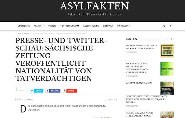 Screenshot asylfakten.de