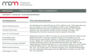 MDM Stellenausschreibung Screenshot, 28.10.2015