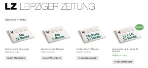 Blick auf den Online-Shop der Leipziger Zeitung