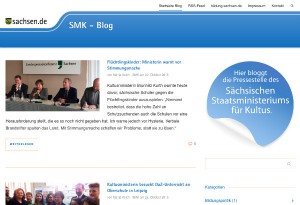 Screenshot vom neuen SMK-Blog des Sächsischen Kultusministerium