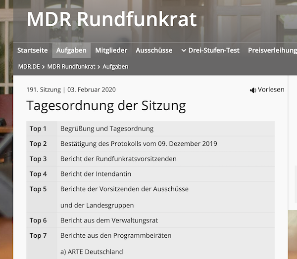 Bericht von der 4. öffentlichen MDR-Rundfunkratssitzung, 3.2.2020